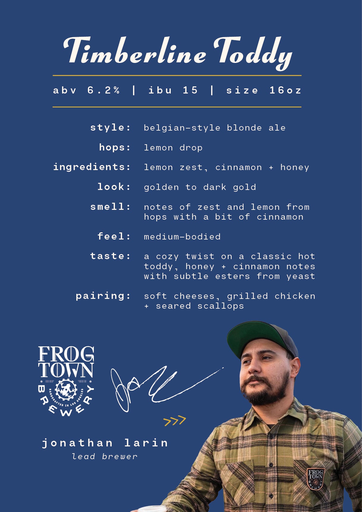 Timberline Toddy Belgian-style Blonde Ale by Frogtown Brewery