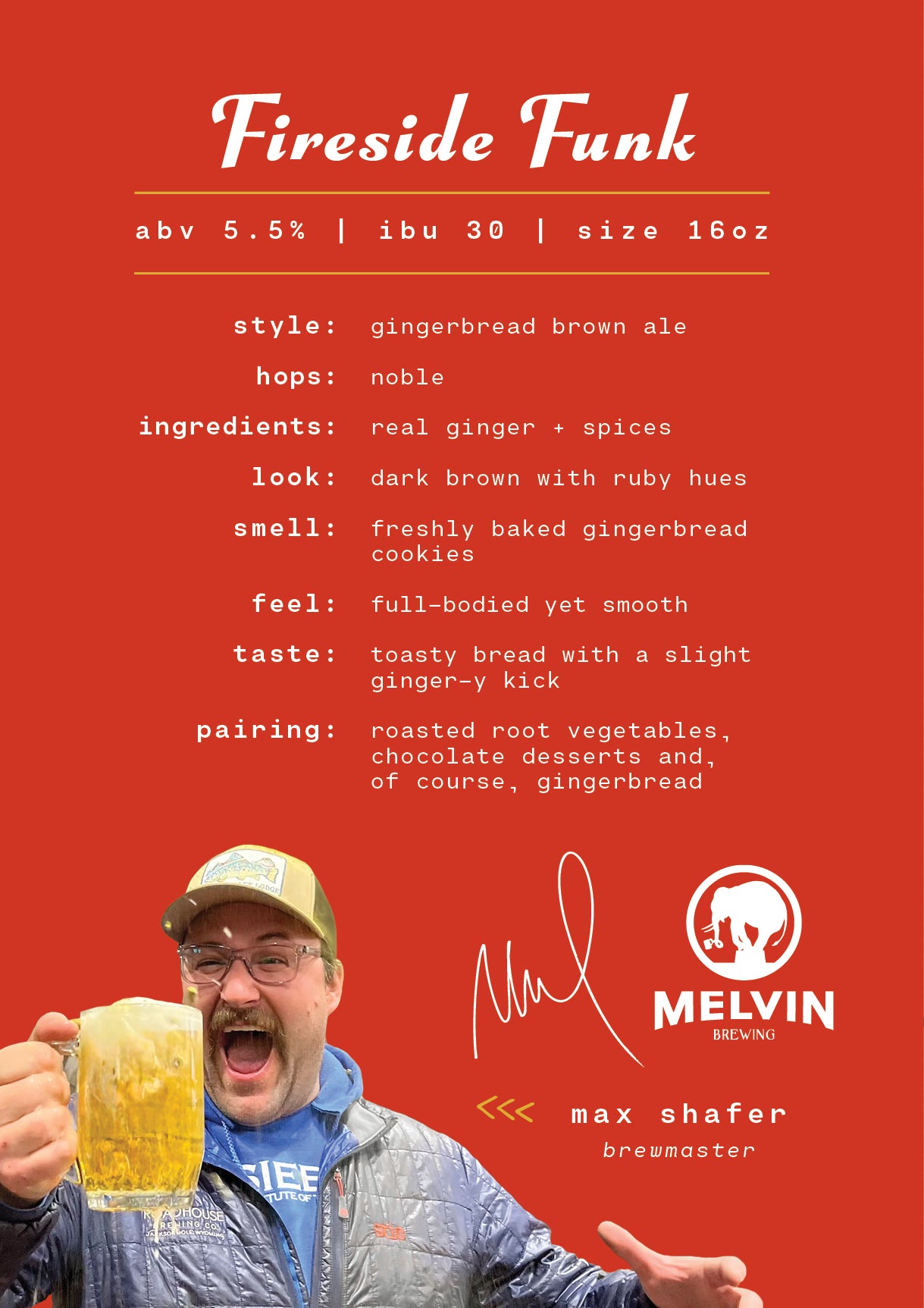 Melvin Brewing, Fireside Funk Gingerbread Brown Ale