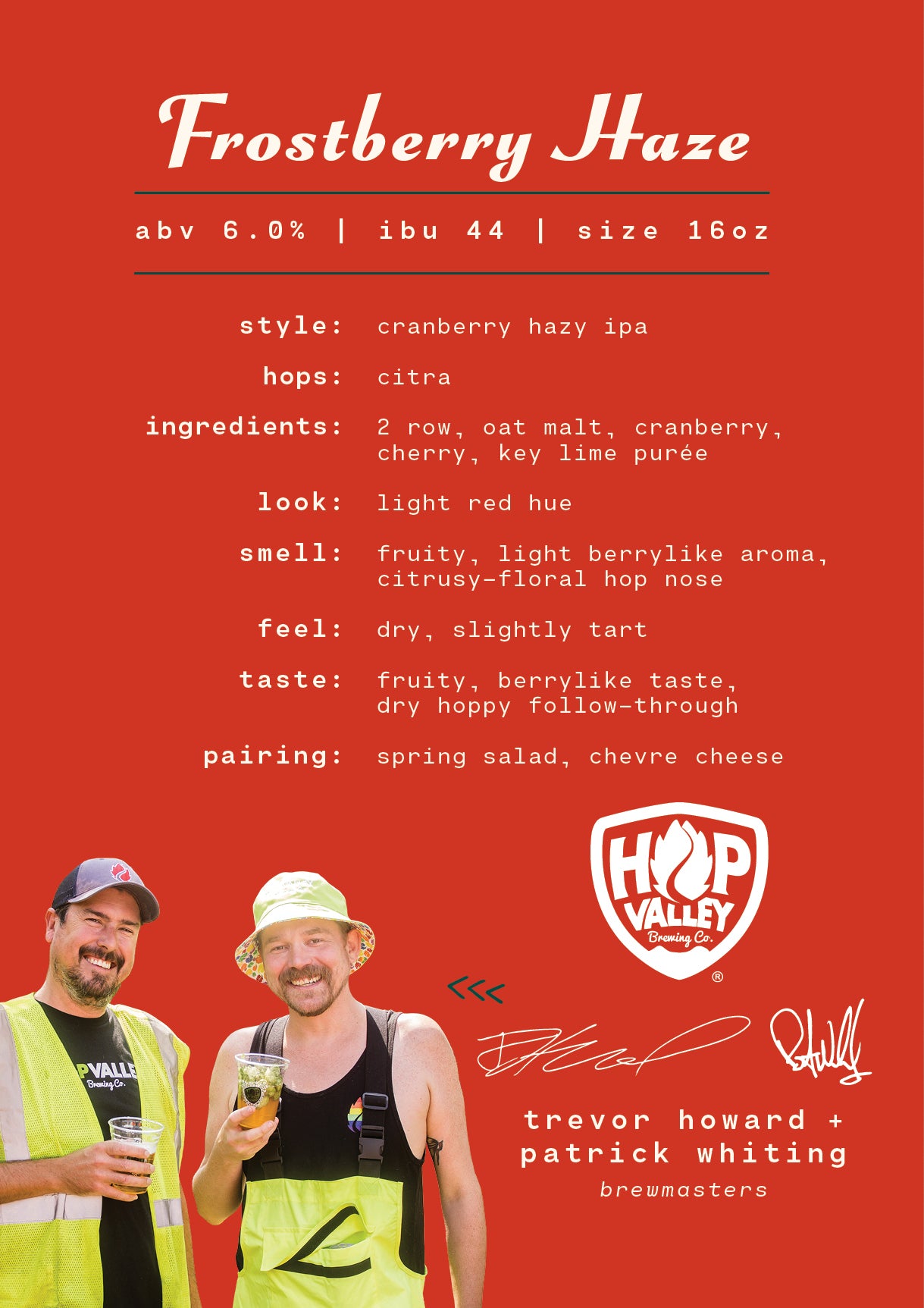 Frostberry Haze Cranberry Hazy IPA, by Hop Valley Brewing