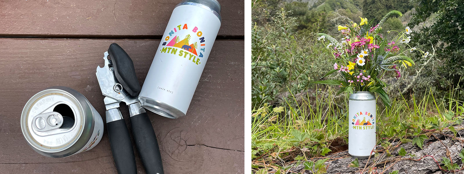DIY Beer Can Vase with Flowers