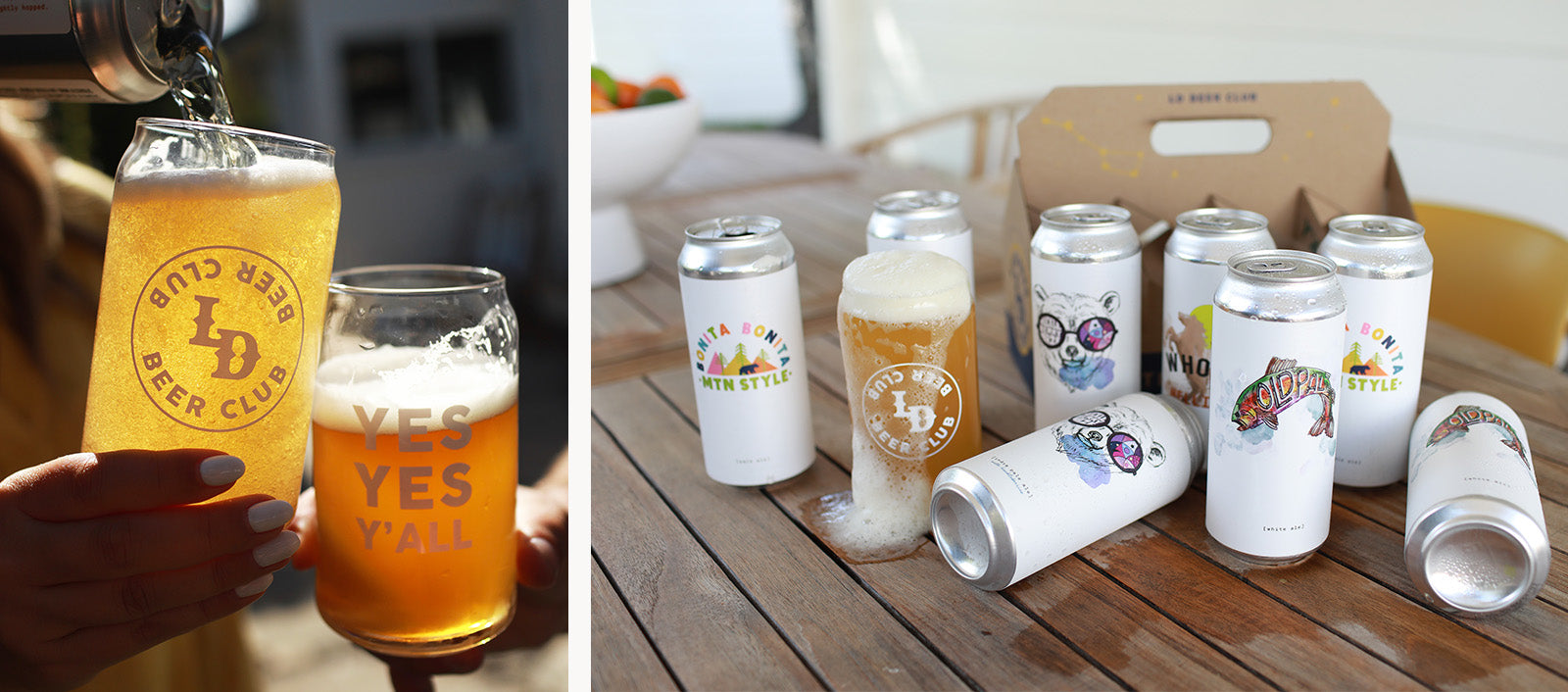 Pouring Beer Into Glasses 