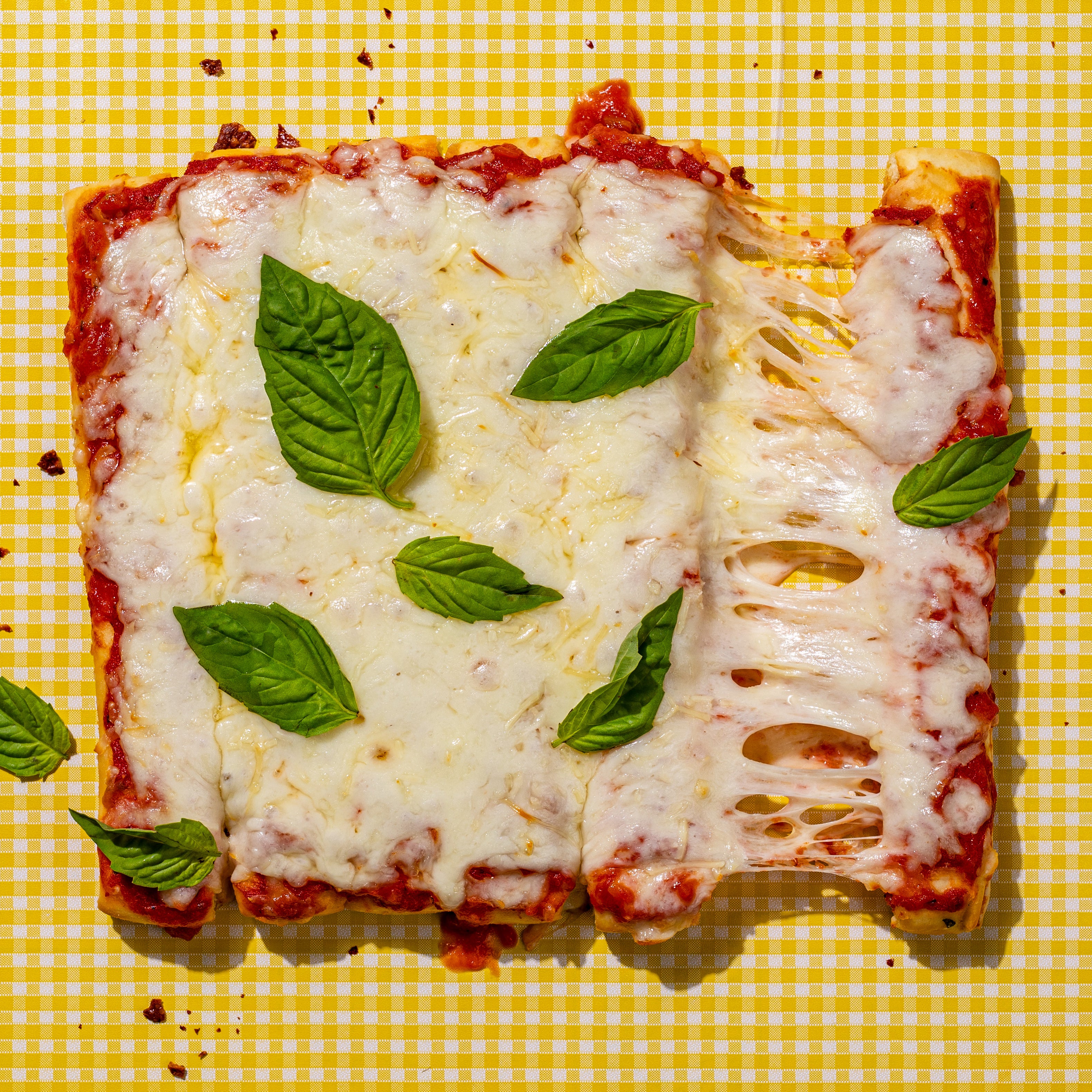 Say Cheese - Pizza on a table cloth