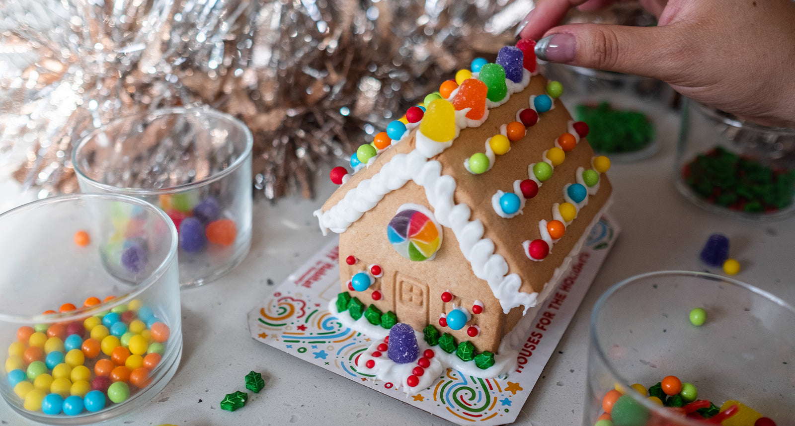 Built gingebread house from Lazy Dog Restaurants