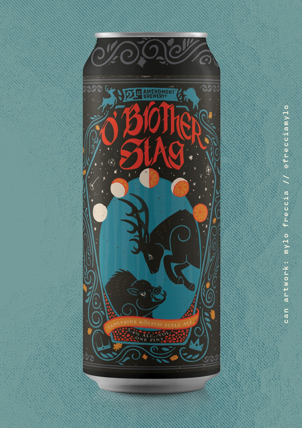 O’Brother Stag, a tangerine Kölsch-style ale as dazzling as the tale itself. Brewed by 21st Amendment Brewery from San Francisco, CA