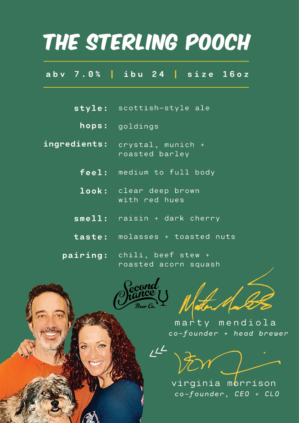 The Sterling Pooch Scottish-Style Ale by Second Chance Beer Co.