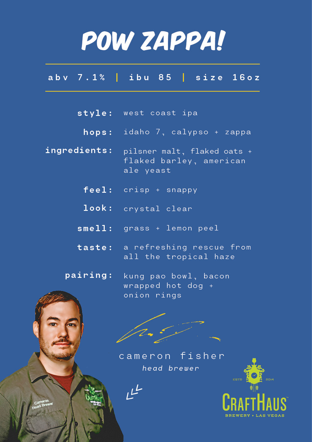 Pow Zappa! by CraftHaus Brewey