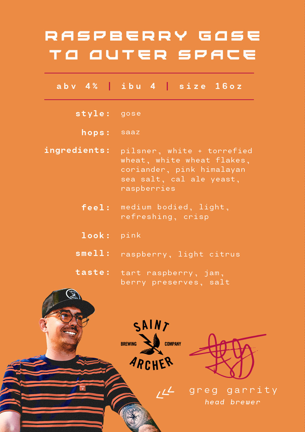 Raspberry Gose to Space by Saint Archer Brewing Company