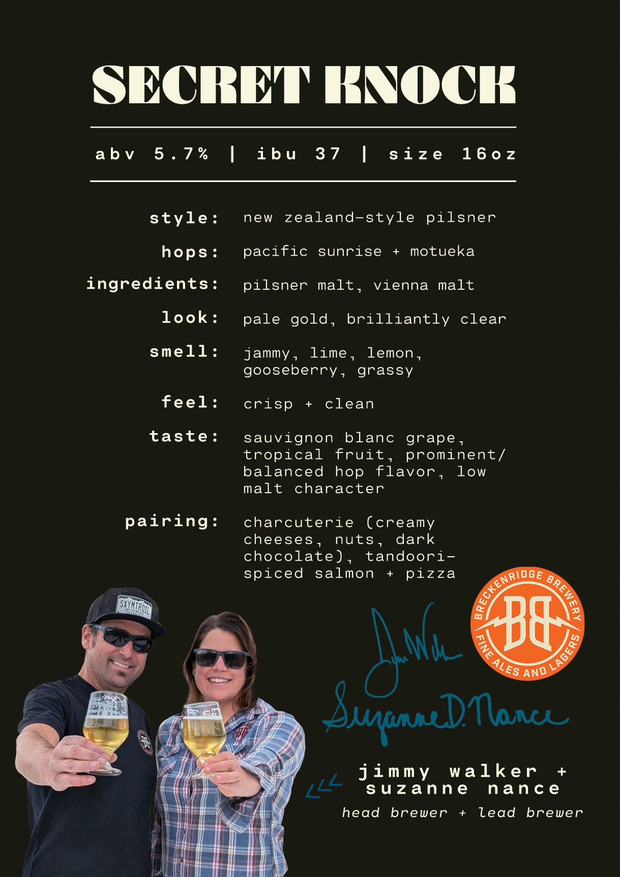 secret knock new zealand-style pilsner