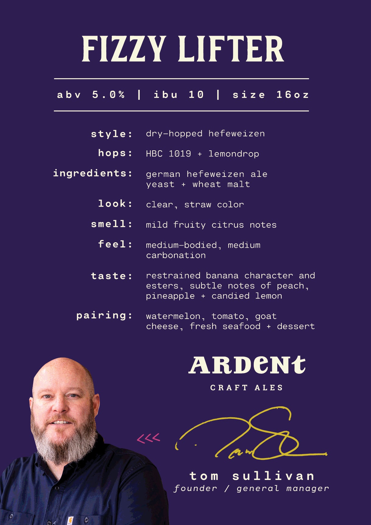 Fizzy Lifter by Ardent Craft Ales