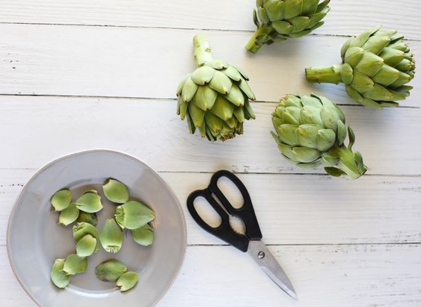 Artichokes on a table