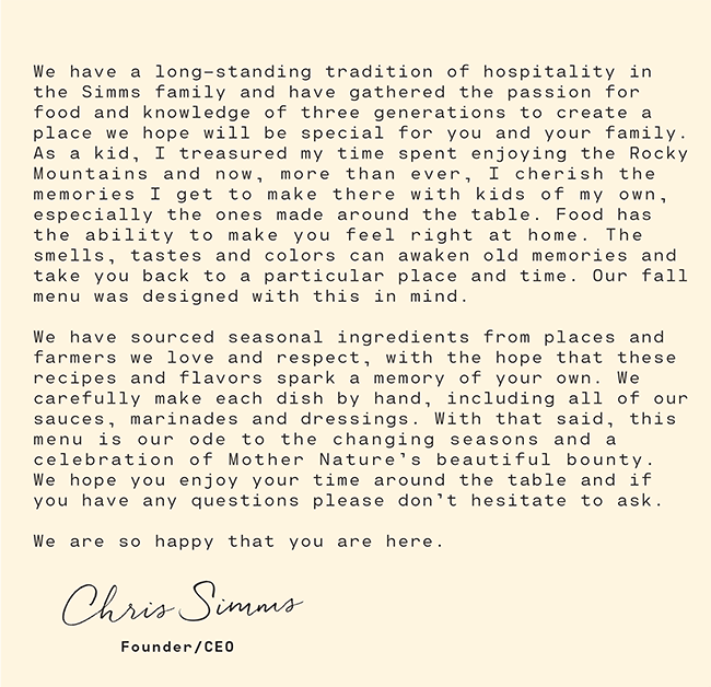 Our Seasonal Menu Is Here! - LD.com